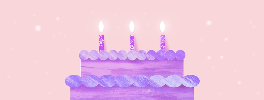 pink and purple birthday cake