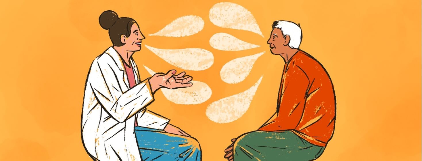 A doctor and patient having open dialogue and communication